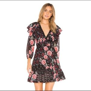 Déclin size 0 black and red floral mini